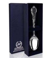 Серебряная чайная ложка «Барокко» с чернением