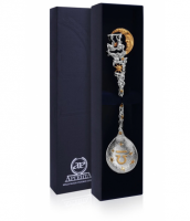 Ложка серебряная «Зодиак Весы» с позолотой Ложка серебряная «Зодиак Весы» с позолотой