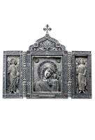 Серебряный складень «Казанская Богоматерь»