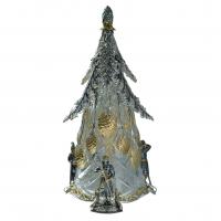 Набор чайных и кофейных ложек с подставкой «Ель» из серебра