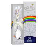 Серебряная ложка детская «Зодиак-Близнецы» ч/п с эмалью в футляре