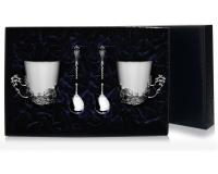 Серебряная чайная пара «Куница» с ложками