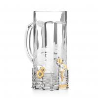 Кружка пивная «Разгуляй» с серебром 925