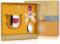 Серебряный набор «Сердце» кружка и ложка