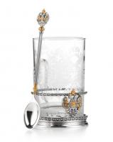 Подстаканник «Символ»  из серебра с ложкой