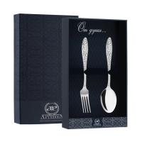 Серебряный набор десертный «Морозко» 2 предмета