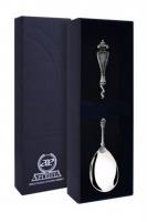 Чайная ложка из серебра «Витая» с чернением