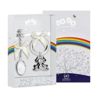 Набор детский «Лягушка» ложка и погремушка серебро 925