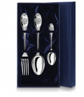 Серебряный набор столовый «Единство» 3 предмета с чайной ложкой