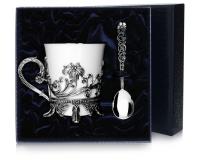 Чайная чашка «Цветочная» с ложкой