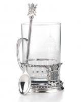 Подстаканник «Петербург» из серебра с ложкой