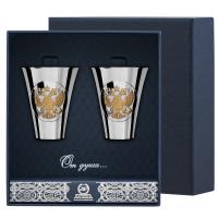 2 серебряные стопки «Герб» с позолотой 2 серебряные стопки «Герб» с позолотой