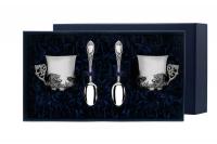 2 чашки кофейные «Кабаны» с ложками