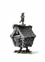 Серебряная солонка «Избушка на курьих ножках» с лопаткой