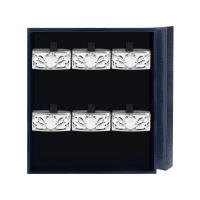 Серебряный набор из 6 колец для салфеток «Престиж»