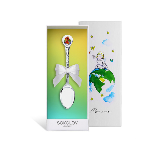 Серебряная ложка для ребенка «Попугай»