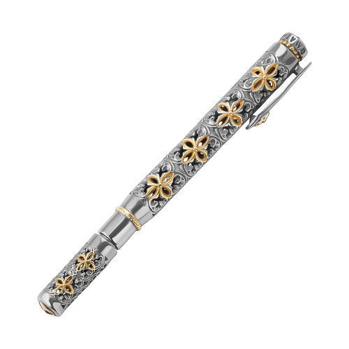 Серебряная шариковая ручка с позолотой