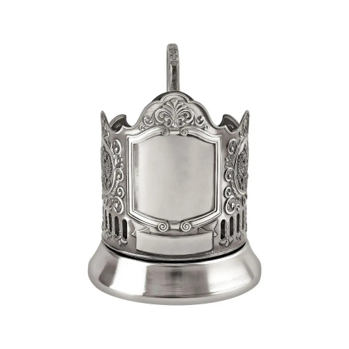 Подстаканник под гравировку «Герб РФ» никелированный с чернью