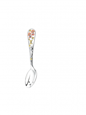 Серебряная ложка детская «Зодиак-Близнецы» ч/п с эмалью в футляре