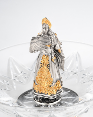 Тарелочка «Царевна Лебедь» хрусталь и серебро 925