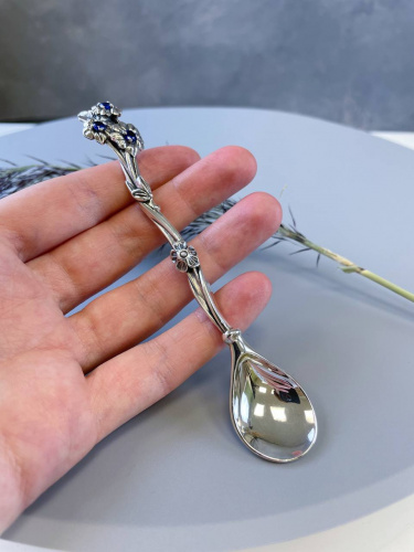 Чайная ложка «Незабудки» из серебра