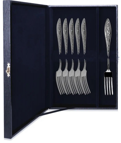 Серебряный набор десертный «Морозко» 6 вилок