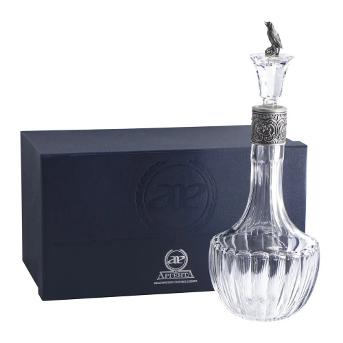 Графин для водки из серебра «Жаворонок» с чернением