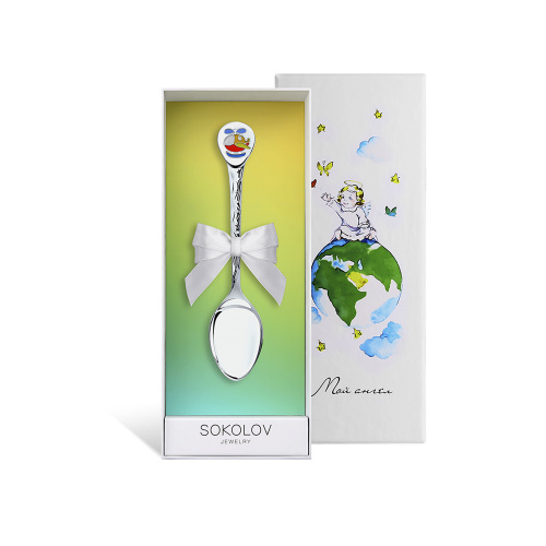 Детская серебряная ложка «Вертолетик»