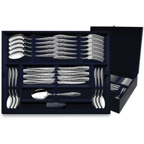 Серебряный набор десертный «Морозко» 48 предметов