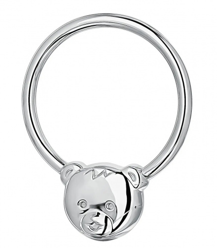 Погремушка «Мишка на кольце» из серебра