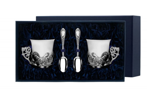 2 кофейные чашки «Глухари» с ложками