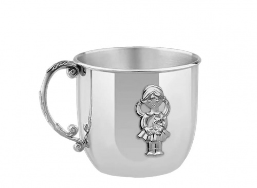 Серебряная кружка для детей «Девочка»
