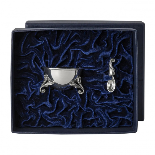 Солонка из серебра «Вьюнок» с ложкой