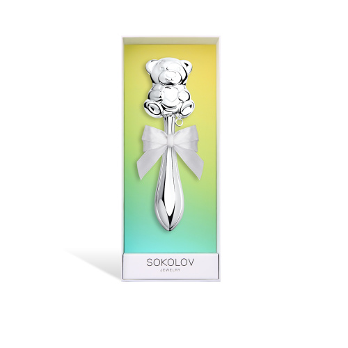 Серебряная погремушка «Мишутка»