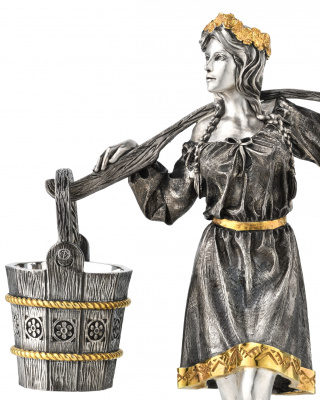Набор для водки «Крестьянка» из серебра