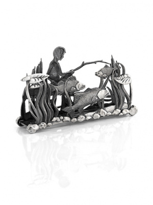 Серебряная салфетница «Рыбалка»