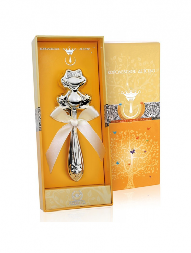 Серебряная погремушка «Лягушка»