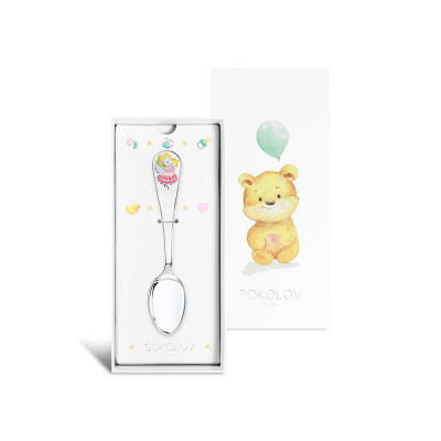 Ложка детская «Ангелочек со звездочкой», эмаль