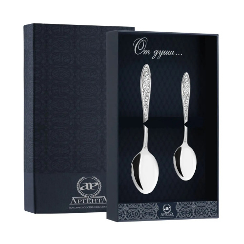 Серебряный набор десертный «Морозко» 2 предмета