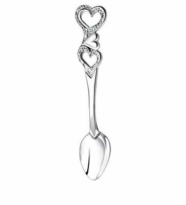 Серебряная кофейная ложка «Сердечко»