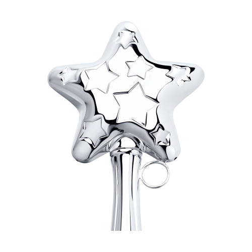 Серебряная погремушка «Звездочка»