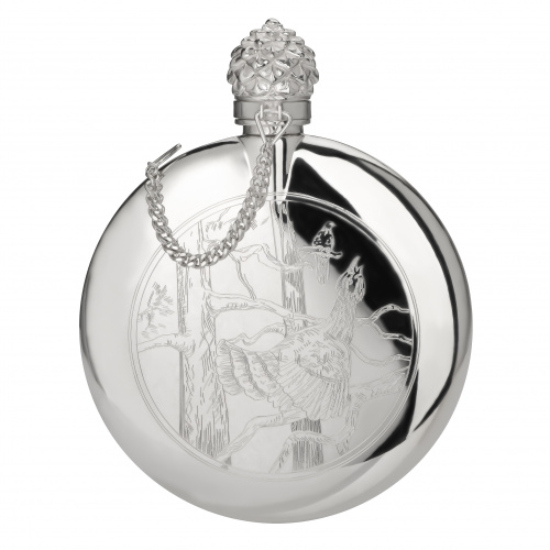 Фляга из серебра «Тетерев  Охотничья»