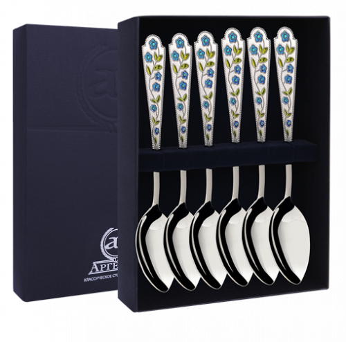 Набор из серебра «Лето-Василек» 6 чайных ложек