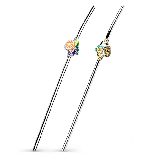 Серебряная трубочка для напитков