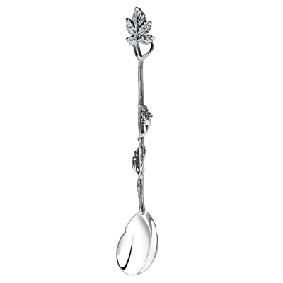 Чайная ложка из серебра «Виноград» с чернением