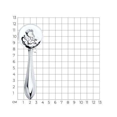 Погремушка серебряная «Ангелочек»