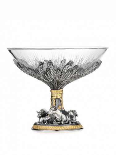 Серебряная конфетница «Урожай»