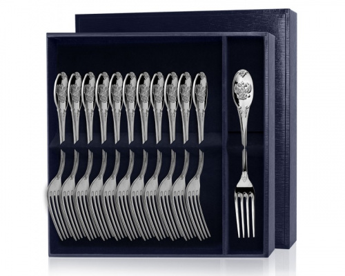 Серебряный набор «Единство» 12 столовых вилок