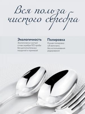 Ложка чайная «Виноградная лоза» серебро 925