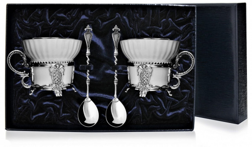 2 чашки чайные «Меценат» с ложками